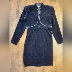 Niki Women's Vintage Velour Bolero and Mini Dress Set Reputation Revenge Dress